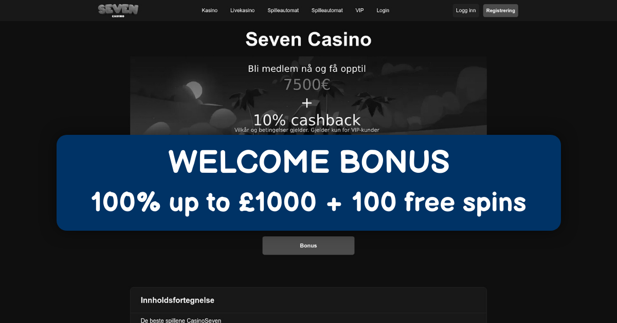 Interface de Seven Casino Online